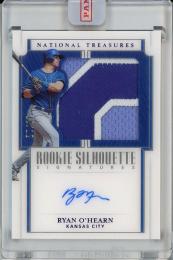 2019 Panini National Treasures Ryan O'Hearn Rookie Silhouette Signatures Purple【10/12】 Kansas City Royals