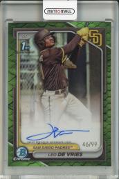 2024 Bowman Chrome Leo De Vries Prospect Autographs Green Reptilian Refractors【46/99】 San Diego Padres