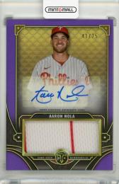 2022 Topps Triple Threads Aaron Nola Single Jumbo Relic Autographs Amethyst #ASJRAN【41/75】