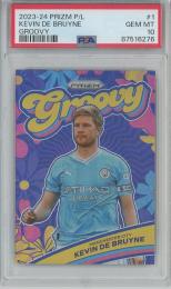 2023-24 PANINI PRIZM PREMIER LEAGUE SOCCER Kevin De Bruyne Groovy/#1【PSA10】 Manchester City