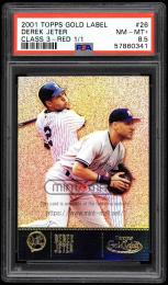 2001 Topps Gold Label #26 Derek Jeter Class 3 Red【1/1】【PSA NM-MT+ 8.5】 New York Yankees