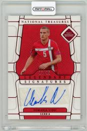 2022 Panini National Treasures FIFA Road to World Cup Nemanja Vidic Legendary Signatures Ruby Parallel【13/25】 Serbia