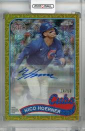 2024 TOPPS SERIES 2 Nico Hoerner 1989 Topps Baseball Chrome Silver Packs Autographs Gold #2T89C-5 【24/50】 Chicago Cubs