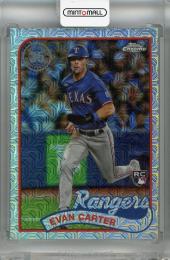 2024 TOPPS SERIES 1 Evan Carter 1989 Topps Baseball Chrome Silver Packs #T89C-21 RC Texas Rangers