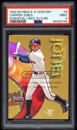 1999 E-X Century #8 Chipper Jones Essential Credentials Future【80/113】【PSA MINT 9】 Atlanta Braves