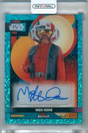2025 Star Wars Smugglers Outpost Mike Quinn As Nien Nunb #FA-MQ Finest Autograph Aqua Mini-Diamond Refractor Parallel【154/199】