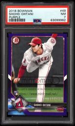 2018 Bowman #49 Shohei Ohtani RC Purple【52/250】【PSA NM 7】 Los Angeles Angels
