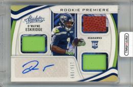 2021 PANINI Absolute Rookie Premiere Material Autographs #218 D'Wayne Eskridge Seattle Seahawks 【159/399】