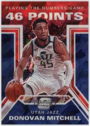 2019-20 Panini Contenders Optic Playing the Numbers Game Red Cracked Ice #12 Donovan Mitchell