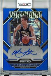 2023-24 Panini Prizm Draft Picks Christian Laettner Legacy Signatures Prizms Blue #2【007/125】 Duke Blue Devils