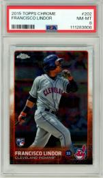 2015 Topps Chrome Baseball Francisco Lindor #202 Base Card【PSA8】 Guardians