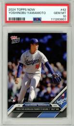 2024 Topps Now Yoshinobu Yamamoto #42 Fires Five Scoreless Frames To Secure 1ST MLB Win【PSA10】 Dodgers