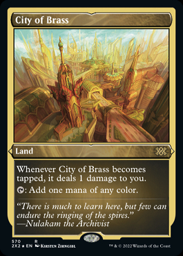MTG 真鍮の都/City of Brass CHR版 日本語 黒枠 真鍮の都 (City of Brass) · Double Masters 2022 (2X2) #570