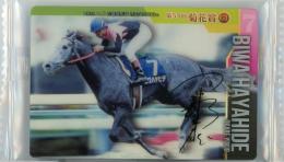 サラブレッドホースコレクション ツインウエハース 第2R ビワハヤヒデ / 岡部幸雄 金箔サインカード