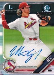 2019 Bowman Chrome St. Louis Cardinals Mateo Gil Chrome Prospect Autographs Refractorパラレル版 135/499