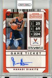 2020 PANINI CONTENDERS DRAFT PICKS  Mamadi Diakite Game Ticket Autograph Card
