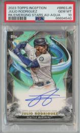 2023 Topps Inception Julio Rodriguez Rookies & Emerging Stars Autographs Aqua【49/75】【PSA 10】《Gem-MINT》 Seattle Mariners