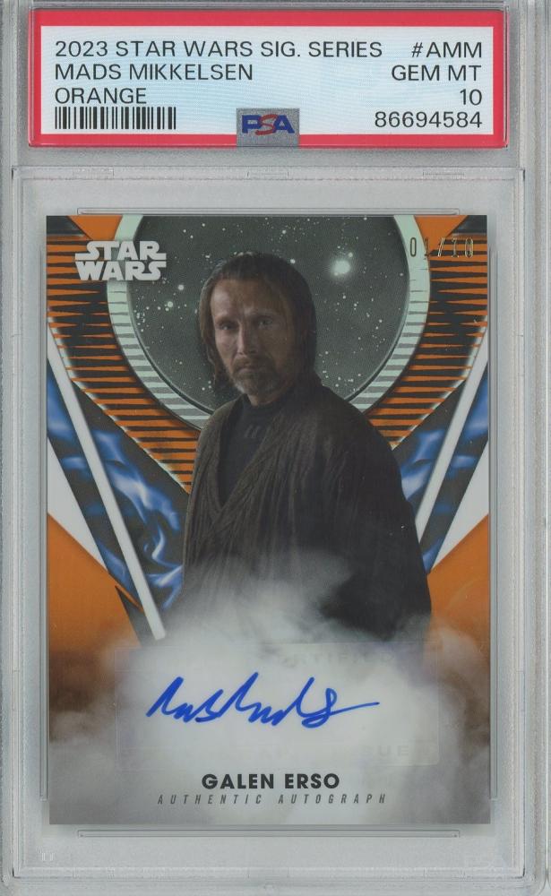 ミントモール / MINT 池袋店 / 2023 Topps Star Wars Signature Series Mads Mikkelsen as  Galen Erso Autographs (Design A)/Orange/#A-MM/1stナンバー!【1/10】【PSA10】