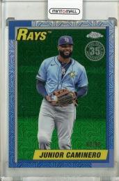2025 Topps Series 2 Junior Caminero 1990 Topps Baseball Silver Pack Chrome Green Refractors【80/99】 Tampa Bay Rays