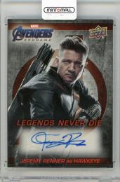2020 UPPER DECK Avengers Endgame and Captain Marvel Jeremy Renner as Hawkeye Legends Never Die Casual Autographs #LNDCJR marvel