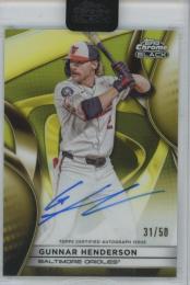 2025 Topps Chrome Black Autographs Gold Refractors #CBAGH Gunnar Henderson 【31/50】