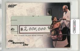 2007 RITTENHOUSE Complete James Bond Cayman Island Bank Check Relics #RC1 moovie