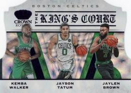 2019-20 Panini Crown Royale Jaylen Brown / Jayson Tatum / Kemba Walker The Kings Court Purple #6 07/25