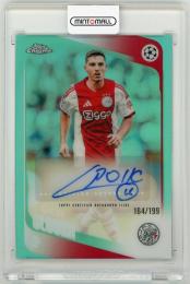 2025-26 Topps Chrome UEFA Club Competitions Oscar Gloukh Autographs Aqua Refractor Parallel【164/199】 AFC Ajax