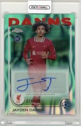 2024-25 Topps Chrome UEFA Club Competitions Jayden Danns Autographs Green Lava Refractors Parallel【74/199】 Liverpool FC