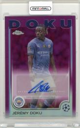 2024-25 Topps Chrome UEFA Club Competitions Jeremy Doku Autographs Magenta Refractors Parallel【19/75】 Manchester City