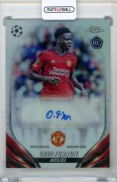 2023-24 Topps Chrome Uefa Club Competition Omari Forson #CA-OF Chrome Autograph Card Manchester United