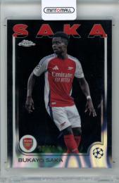 2024-25 Topps Chrome Uefa Club Competition Bukayo Saka #77 Base Black Lava Refractor Parallel【05/10】 Arsenal FC