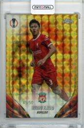 2023-24 Topps Chrome Uefa Club Competition Wataru Endo #170 Base Geometric Gold Refractor Parallel【45/50】 Liverpool FC