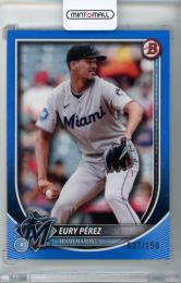 2025 Topps Bowman Baseball Eury Perez #39 Base Blue Parallel【037/150】 Marlins