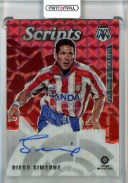2020-21 Panini Mosaic La Liga Diego Simeone Scripts Choice Fusion Red #7 AUTO Atletico Madrid