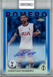2024-25 Topps Chrome UEFA Club Competitions Cristian Romero Chrome Autographs Blue Refractors #CA-CN【016/150】 Tottenham Hotspur