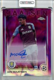 2024-25 Topps Chrome UEFA Club Competitions Ian Maatsen Chrome Autographs Magenta Lava Refractors#CA-IM【74/75】 Aston Villa