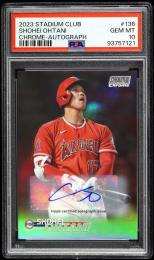 2023 Stadium Club #136 Shohei Ohtani Chrome Autographs Jersey Number【17/25】【PSA GEM MT 10】 Los Angeles Angels