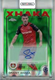 2024-25 Topps Chrome UEFA Club Competitions Granit Xhaka Chrome Autographs Green Lava Refractors #CA-GX【83/99】 Bayer 04 Leverkusen