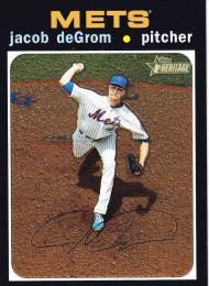 2020 Topps Heritage New York Mets Jacob deGrom Base Chrome 364/999