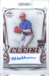 2023 Leaf Trinity Brice Matthews #CA-BM2 Clear Autograph Card【1/15】《1stナンバー 》 Astros