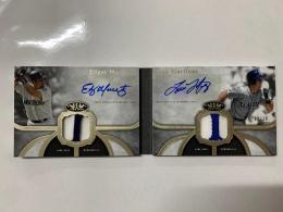 2020 Topps Tier One Seattle Mariners Edgar Martinez/Tino Martinez Dual Autograph Tier One Relic Book 08/10