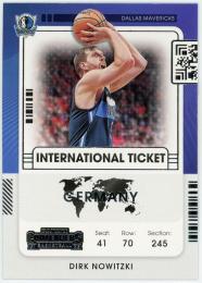 2021-22 Panini Contenders International Ticket #20 Dirk Nowitzki