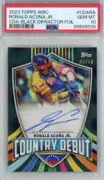 2023 Topps WBC Ronald Acuna Jr. Country Debuts Autographs Black Diffractors【09/10】【PSA 10】《Gem-MINT》 Team Venezuela