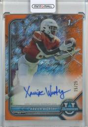 2022 Bowman University Xavier Worthy Chrome Autographs Orange Shimmer Refractors #BCPAXW【15/25】 Texas Longhorns