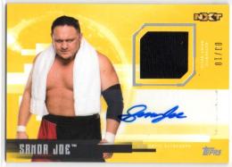 2017 TOPPS WWE Undisputed Undisputed Autograph Relic Parallel Gold Samoa Joe 3/10