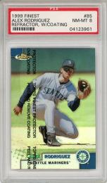 【ケースに若干スレ傷あり】1999 TOPPS Finest Alex Rodriguez #85 Refractor (Peel & Remove Coating) 【PSA8 NM-MT】