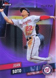 2019 Topps Finest Washington Nationals Juan Soto Base Purpleパラレル版 163/250