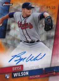 2019 Topps Finest Atlanta Braves Bryse Wilson Finest Autographs Orange Waveパラレル版 04/25