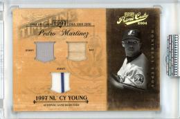 2004 Playoff Prime Cuts Pedro Martinez #TL-70 Timeline Material Triple Relic Card【7/10】 Montreal Expos